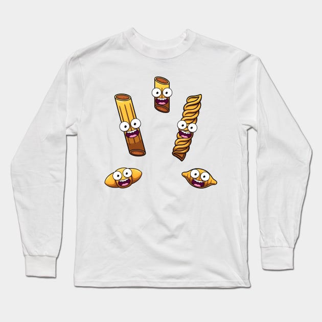 Cute Pasta And Macaroni Long Sleeve T-Shirt by TheMaskedTooner